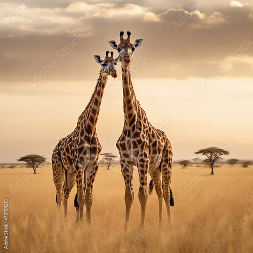 African Savannah Giraffes: Elegant Giants generative ai