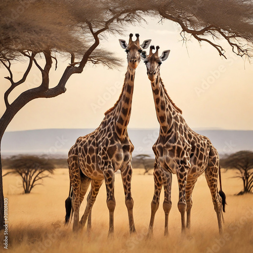 African Savannah Giraffes: Elegant Giants generative ai