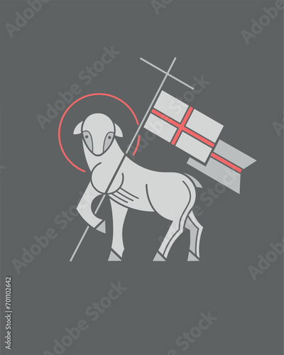Christian symbol of Jesus as a lamb. Digital vector illustration (ID: 701102642)