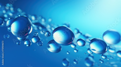 Water drops on a blue background