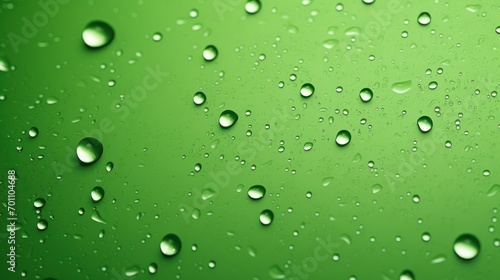 Water drops on green background  Water drops on green glass background