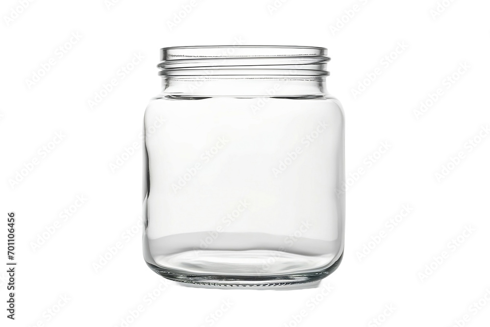 empty glass jar on white background empty glass jar on white background