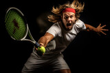 Tennis player hitting atennis ball, tennis game, sports, sports game