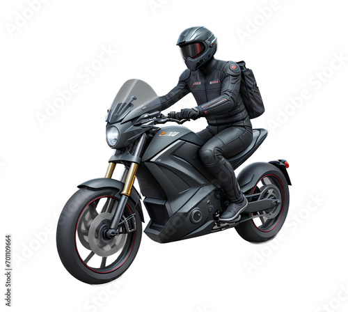 biker on futuristic motorcycle