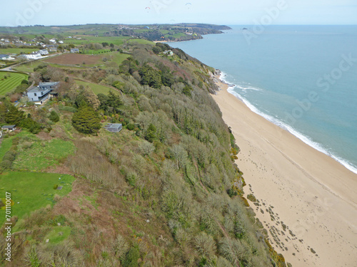 Aerial view of Slapton beach in Devon
