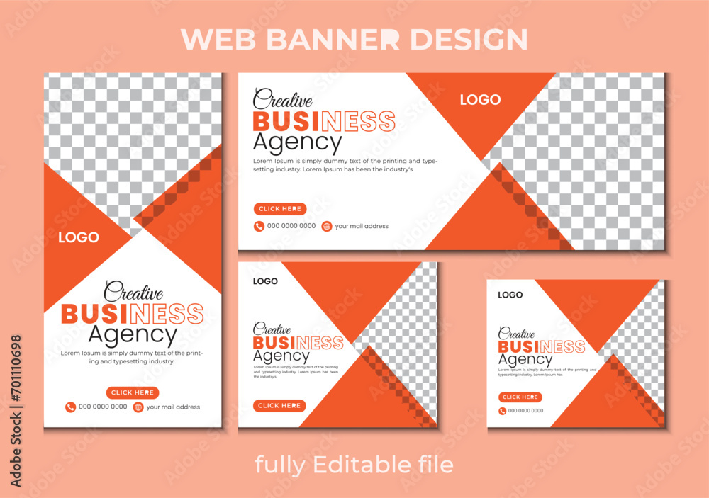 modern Creative Web banner design template modern Creative Web banner design template