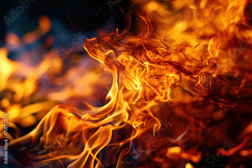 Close up of flames made with generative AI technology