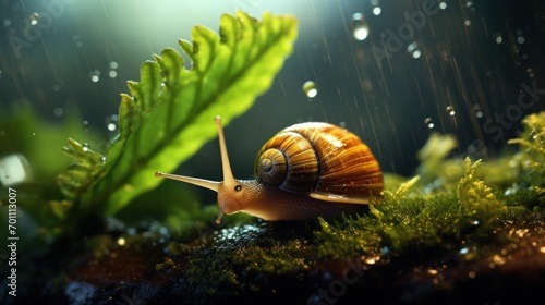 Snail in the rain