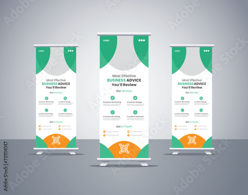 Creative Roll or Pull Up Banner Template for Corporate Business