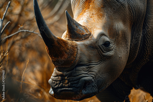 Rhino Close up made with generative AI technology
