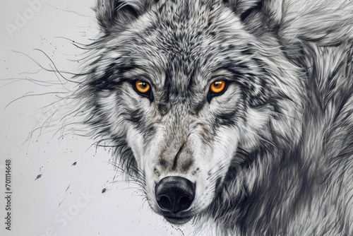 Drawing of a wolf made with generative AI technology