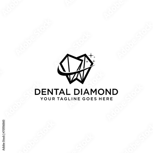 Creative diamond and dental logo vector illustration