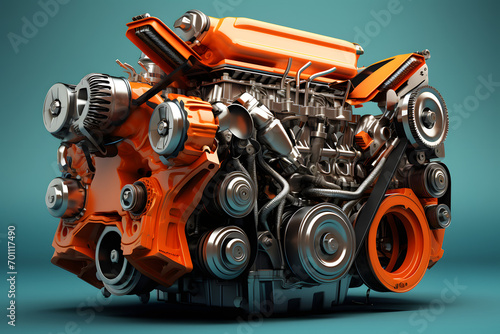 mechanical engine, motor, engine block, speed, mechanical engine, car engine © MrJeans