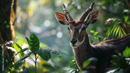 Rare Saola in Tropical Forest