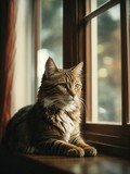 Closeup portrait of Cute Cat looking up, lovely big cat, studio portrait, cat sitting, pet concept.