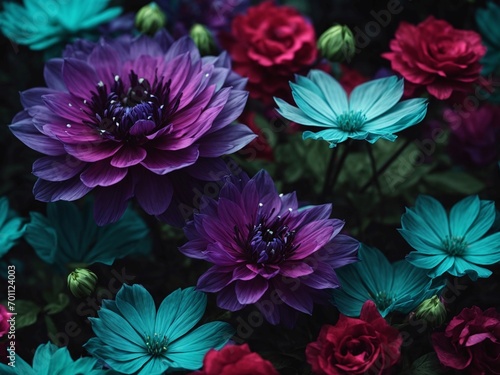 Beautiful Purple Background from Lilac Flowers  Neon Hallucinations of Purple and Blue Flowers  Capture the Beauty and Fragrance of Spring  A Stunning Artistic Concept