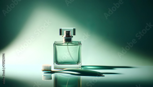 Elegant Perfume Bottle and Toothbrush
