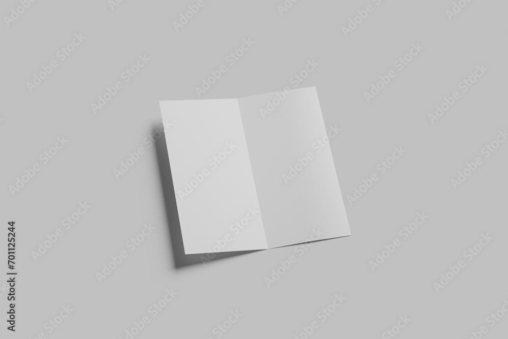 Blank DL bifold brochure on light grey background Blank DL bifold brochure on light grey background
