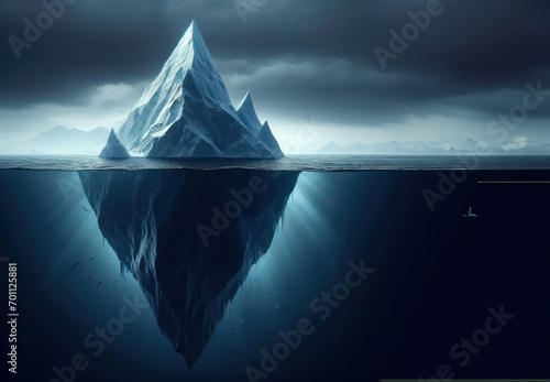 Iceberg. Hidden Danger And Global Warming Concept photo