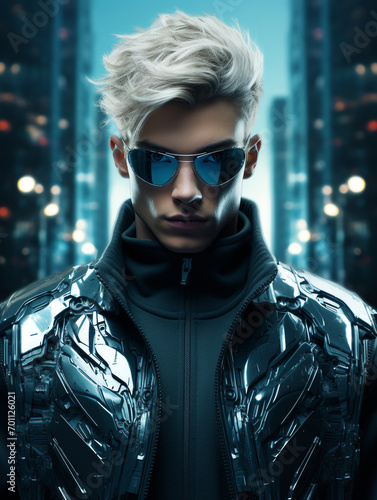 Cyberpunk fashion model portrait