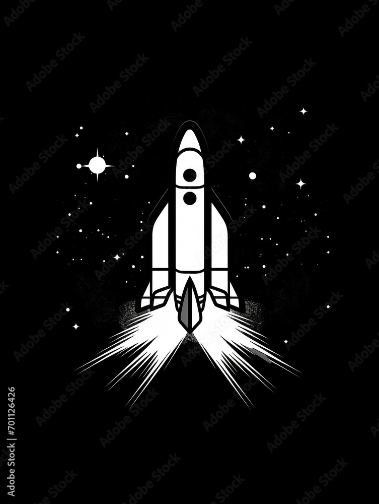 Fototapeta premium Rocket Launch: Journey to the Stars Logo Design
