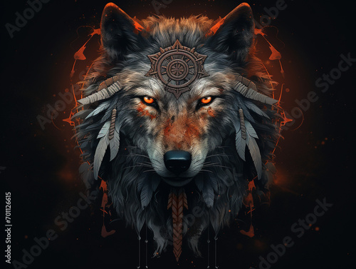 Enigmatic Wilderness: Mystic Wolf Illustration © Fernando