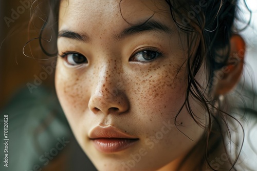Asian woman, closeup