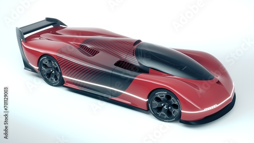 3D rendering of a brand-less generic concept racing car 