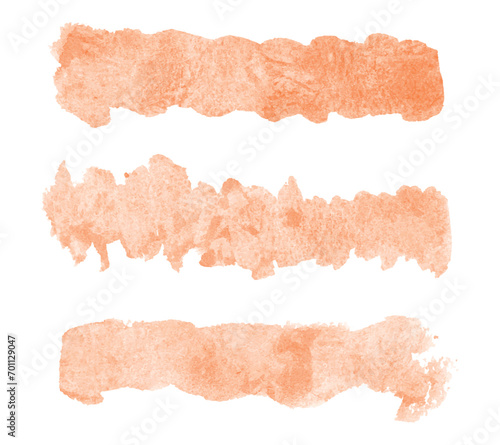 Peach fuzz color watercolor vector brush on isolated bakcground. Color of the year 2024