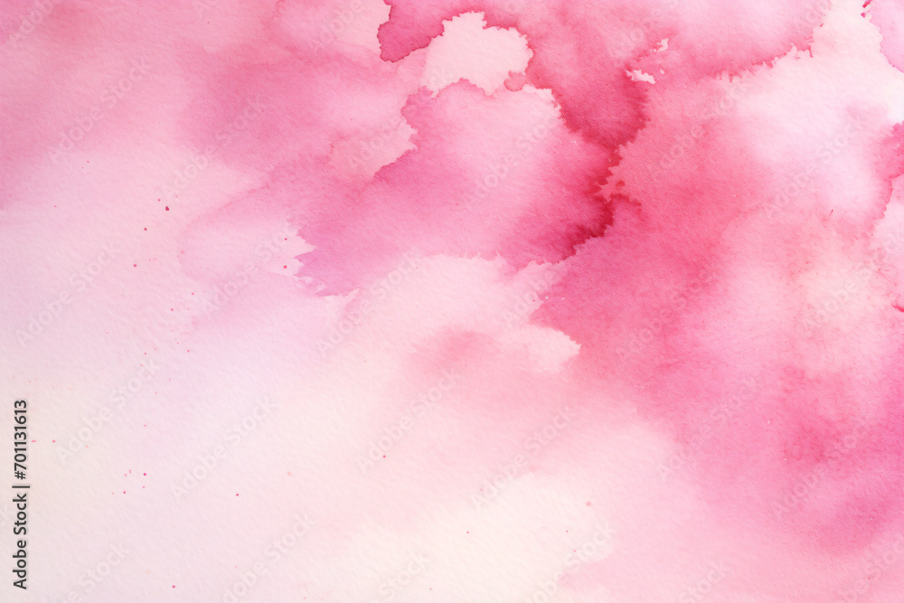 Pink watercolor texture blends seamlessly into a soft white background, creating a fresh, fluid, and abstract cloud-like formation.