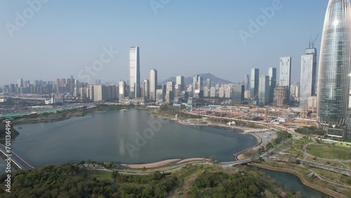 Shenzhen Bay Port Park,a Lakeside coastal ecological urban recreational area in Qianhai Nanshan Futian Guangdong districts and New Territories, Hong Kong, a leading global Innovative  technology hub photo