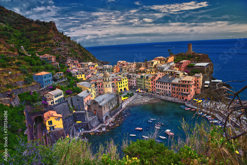 Cinque Terre views from hiking trails of seaside villages on the Italian Riviera coastline. Liguria, Italy, Europe. 2023 Summer.  © Jeremy