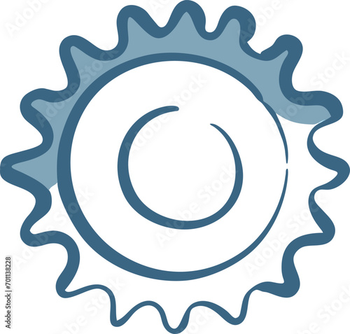 spiral, strokes, gears and mechanisms, icon doodle fill