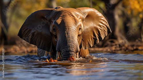 Elephant Standing in Water © Jean Isard