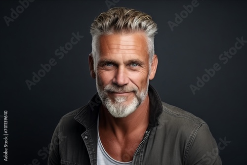 Portrait of a handsome middle-aged man. Men's beauty, fashion. © Igor