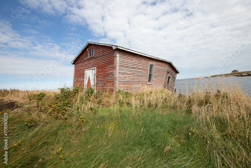 Abandon red fishing shack in Newfoundland, Canada © rusty elliott