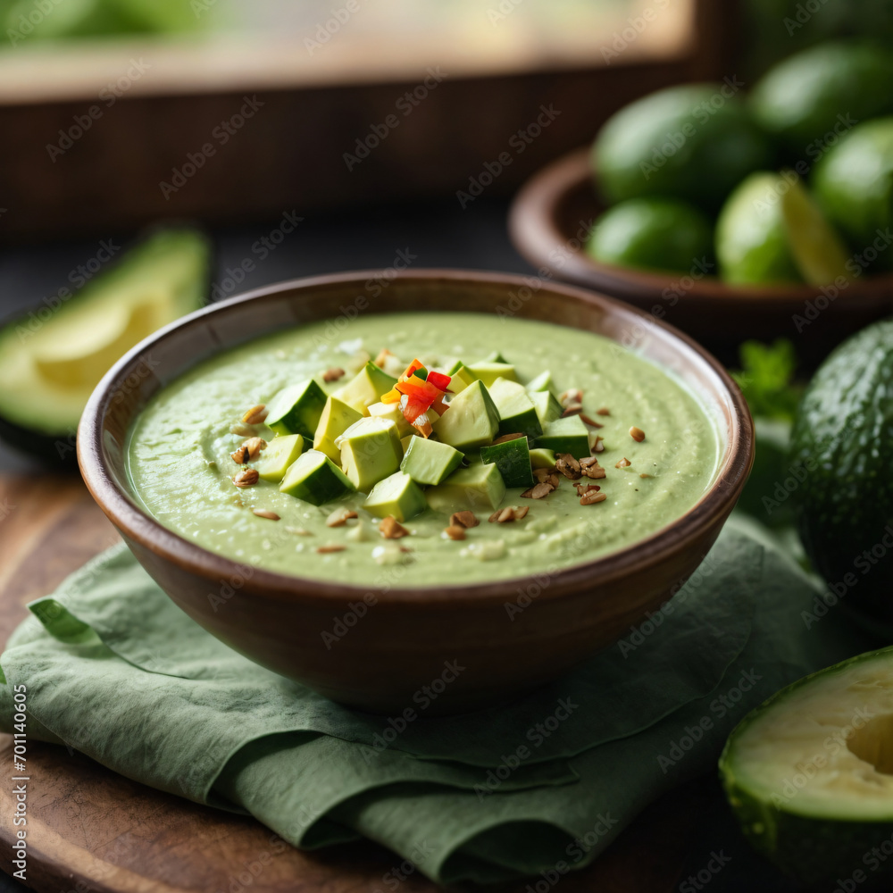 Chilled Cucumber Avocado Soup - A Refreshing Blend of Cool Cucumbers and Creamy Avocado Chilled Cucumber Avocado Soup - A Refreshing Blend of Cool Cucumbers and Creamy Avocado