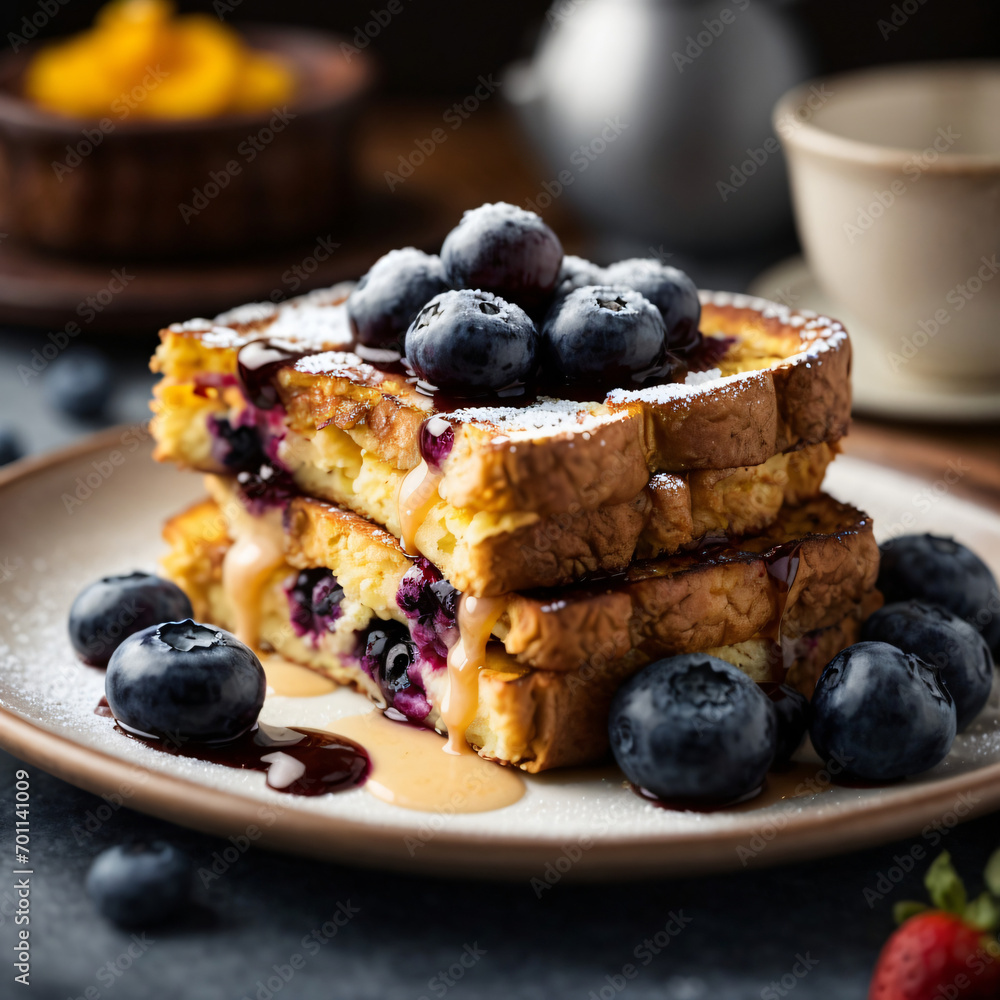 Blueberry-Burst French Toast - Sweet Cream & Berry Pockets Blueberry-Burst French Toast - Sweet Cream & Berry Pockets