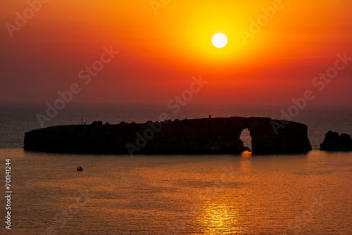 Sunset at the island of Sfaktiria near the town of Pylos in Peloponnese, Greece photo