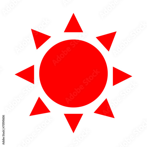 シンプルな赤い太陽のイラスト