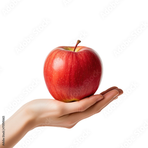 Handing Holding an Apple Isolated on Transparent Background