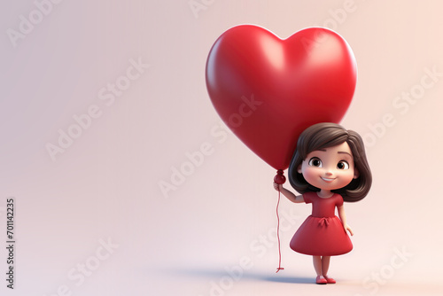 Cute Little Cartoon Girl Ho...