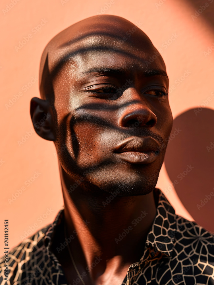 portrait bald black handsome man in studio portrait bald black handsome man in studio