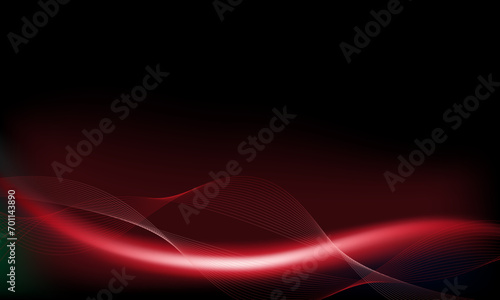Neon Red Lights Line Frame Isolated On Black Background.