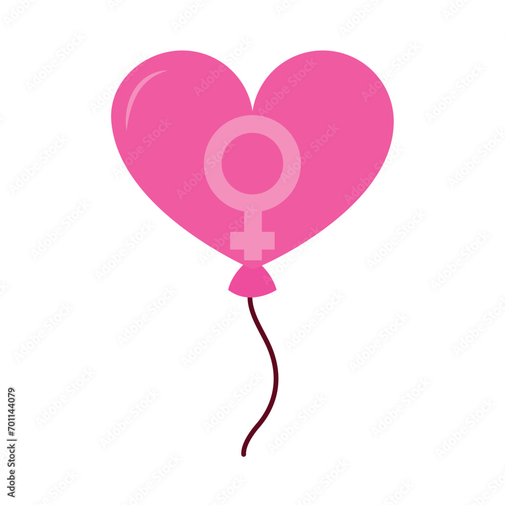 womens day pink balloon