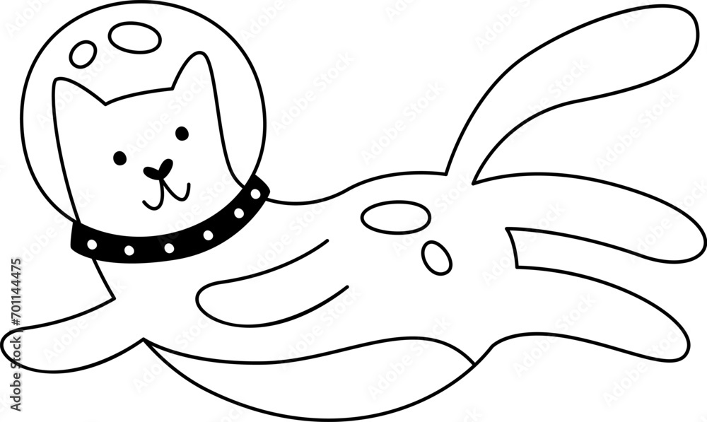 Cat Astronaut Outline Cat Astronaut Outline