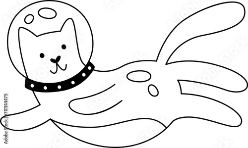 Cat Astronaut Outline