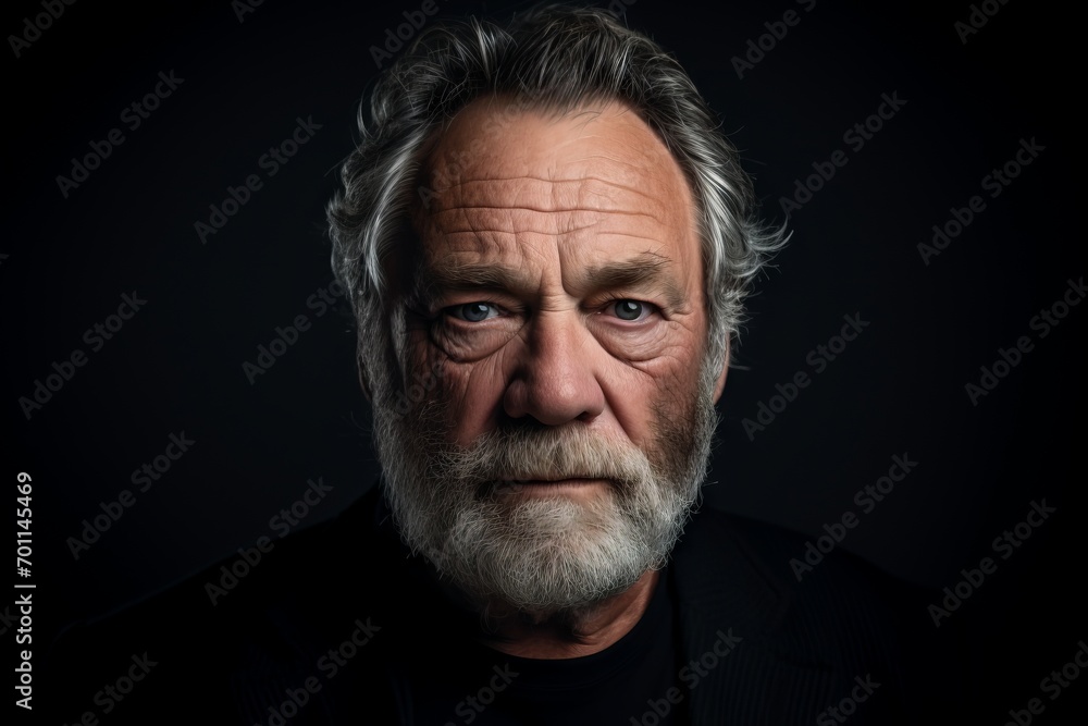 Portrait of an old man with a gray beard and mustache. Portrait of an old man with a gray beard and mustache.
