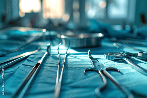 Precision surgical instruments, an image featuring precision surgical instruments arranged in a sterile environment, conveying the importance of precision in medical procedures. photo