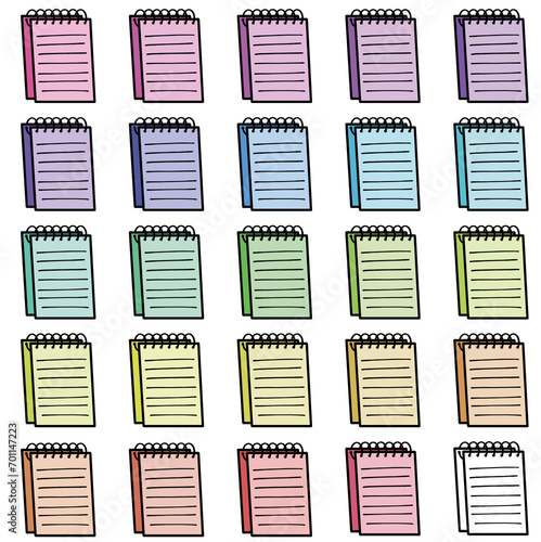 Iconos de libretas de notas de múltiples colores